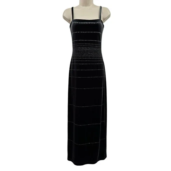 Morgan & Co. | Dresses | Vtg Morgan Co Maxi Dress 3 Gray Velvet Homecoming  Y2k 9s 00s Grunge Skater | Poshmark
